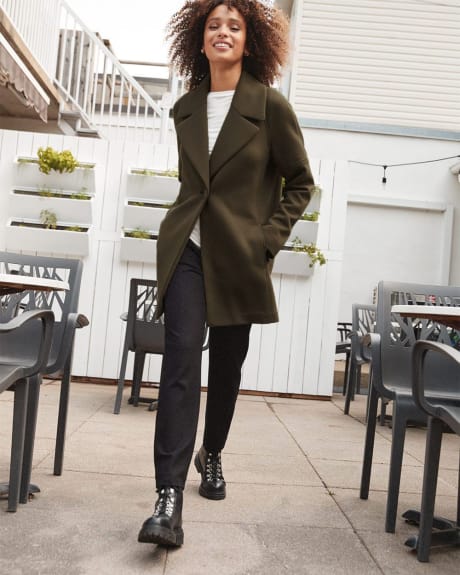 Relaxed Stretch Knit Coat
