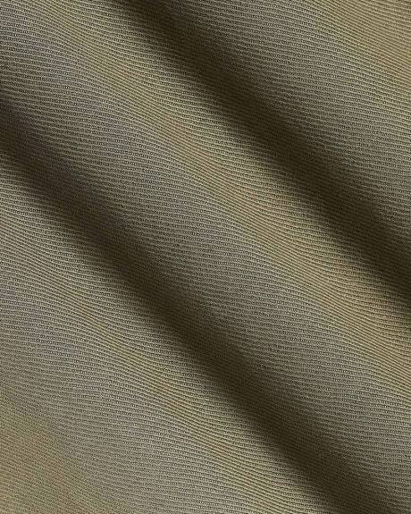 Pantalon en Serg&eacute; &agrave; Taille Mi-Haute et Jambe Large