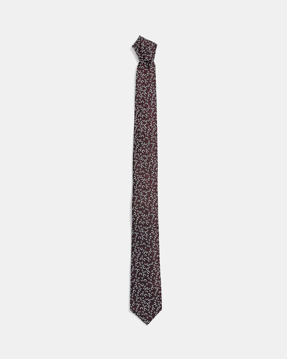 Regular Dark Red Tie With Geometric Pattern