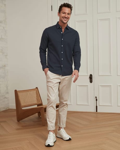 Tailored Fit Solid Linen Casual Shirt