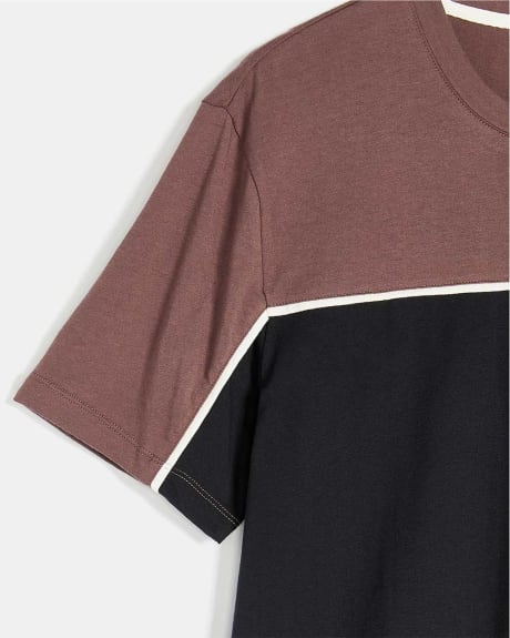 Colour Block Short-Sleeve Crew-Neck T-Shirt
