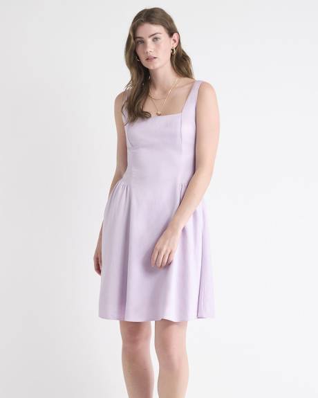Sleeveless Mini Dress with Square Neckline