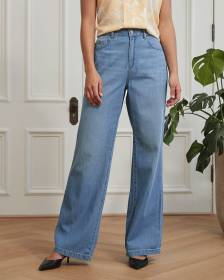High-Waist Long Wide Leg Jeans - 31.5