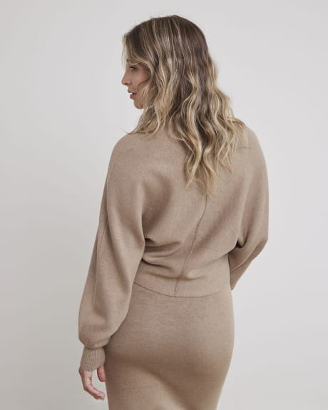 Long-Dolman-Sleeve Sweater with Crew Neckline - Thyme Maternity