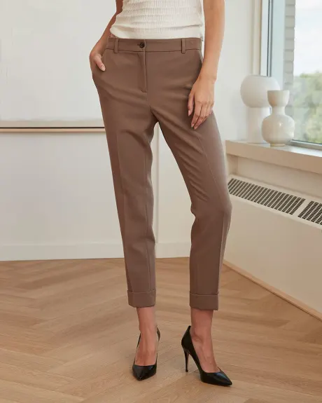 Slim Fit Ankle Pant with Elastic Back