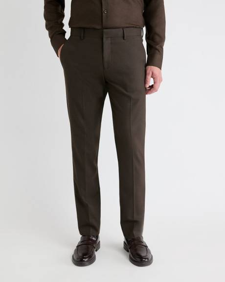 Slim-Fit Dark Brown Brushed Twill Pant