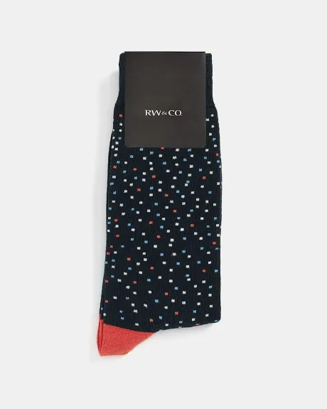 Navy Multicolour Dot Socks