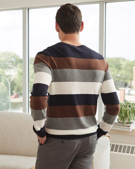 Crew-Neck Colour Block Sweater