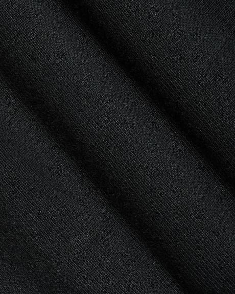 Robe Courte en Tricot &agrave; Manches Longues avec Boutons Perl&eacute;s