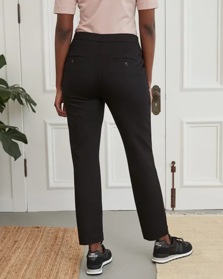 High-Waisted Knitted Black Slim Pant - 29"