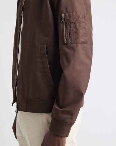 Solid Twill Bomber Jacket