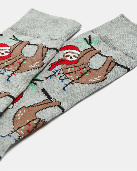 Christmas Sloth Socks