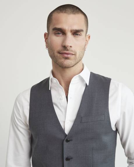 Veste de Complet Gris Fonc&eacute; en Laine