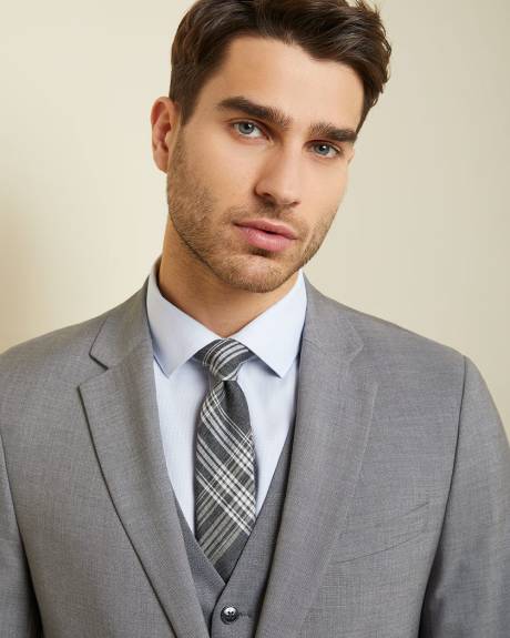 Essential Slim Fit stretch light grey suit Blazer - Short