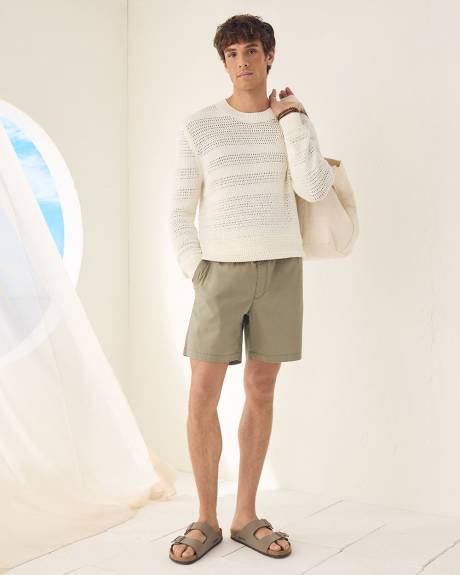 Short with Elastic Waistband and Drawstring