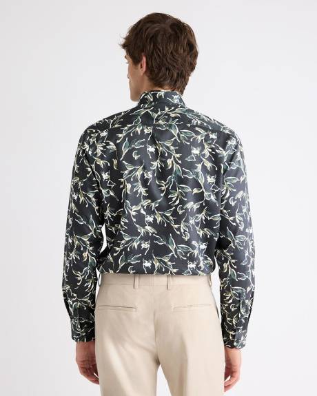 Chemise Habill&eacute;e &agrave; Coupe Ajust&eacute;e &agrave; Motif Floral Aquarelle