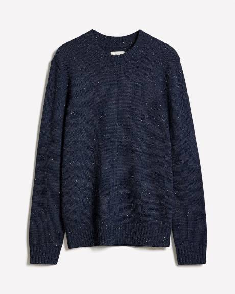 Long-Sleeve Crew-Neck Sweater with Neps