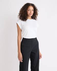 Relaxed-Fit Extended-Sleeve Crew-Neck Tee