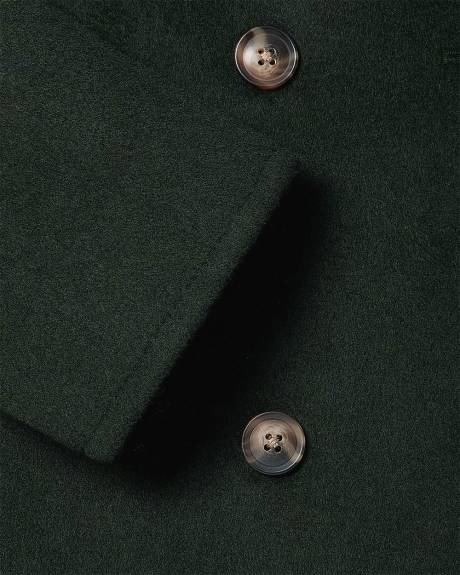 Manteau Long à Boutonnage Double en Mélange de Laine