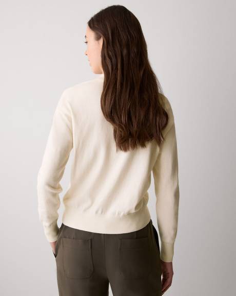 Wool-Blend Long-Sleeve Polo Sweater