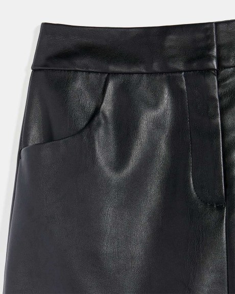 High-Waisted Faux Leather A-Line Skirt - 19.25"