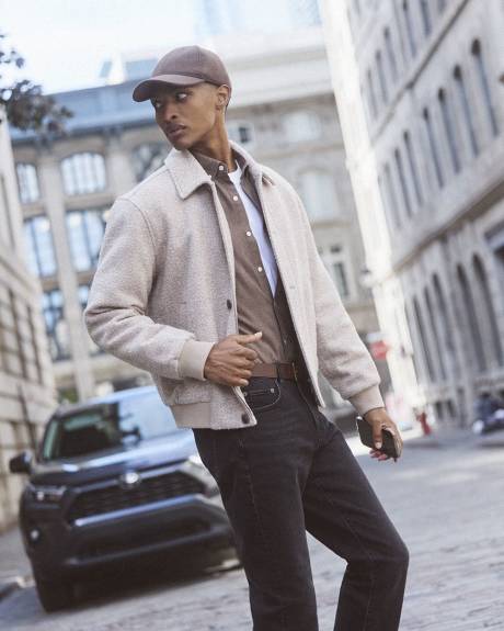 Wool-Blend Bomber Jacket