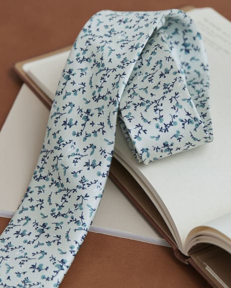 Floral Mint Skinny Tie