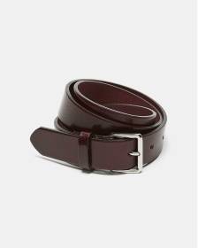 Burgundy Leather Belt with Square Buckle | RW&CO.