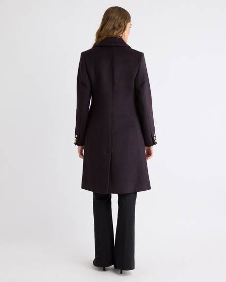 Wool-Blend Long Double-Breasted Coat