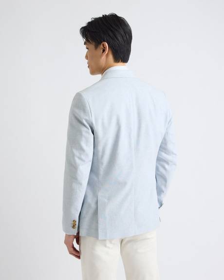 Light Blue Linen-Blend Blazer