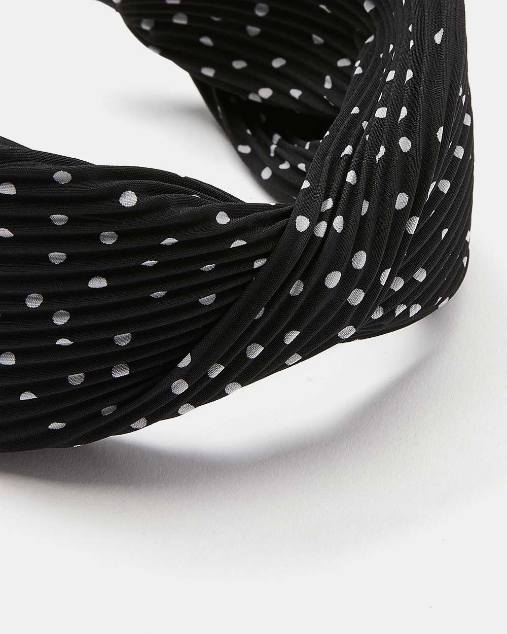 Black Headband with White Dots
