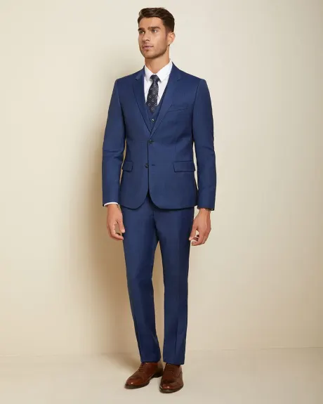 Essential Tailored Fit Blue Wool-Blend Suit Pant - 32"