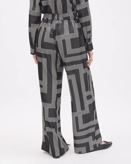 Pantalon Fluide &agrave; Jambe Large et Taille Haute