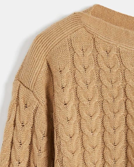 Cable Stitch Boat Neck Sweater