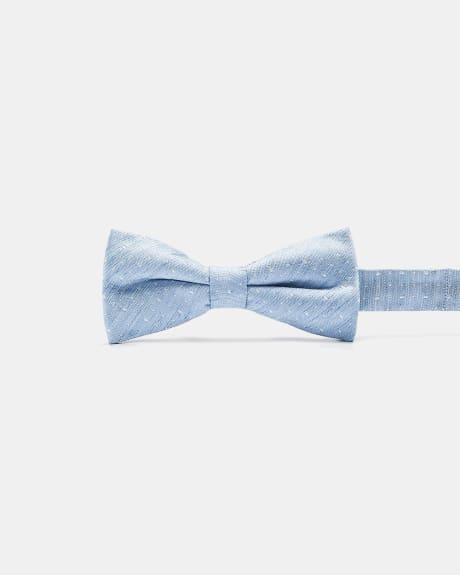 Classic White-Dotted Silk Bow Tie