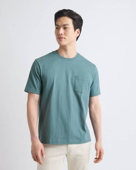 T-Shirt essentiel à Manches Courtes et Col Rond avec Poche