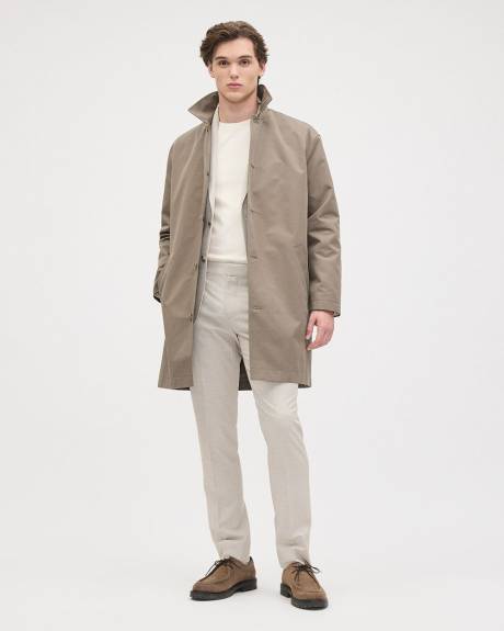 Manteau Mackintosh Classique en Serg&eacute; &agrave; Col Chemisier