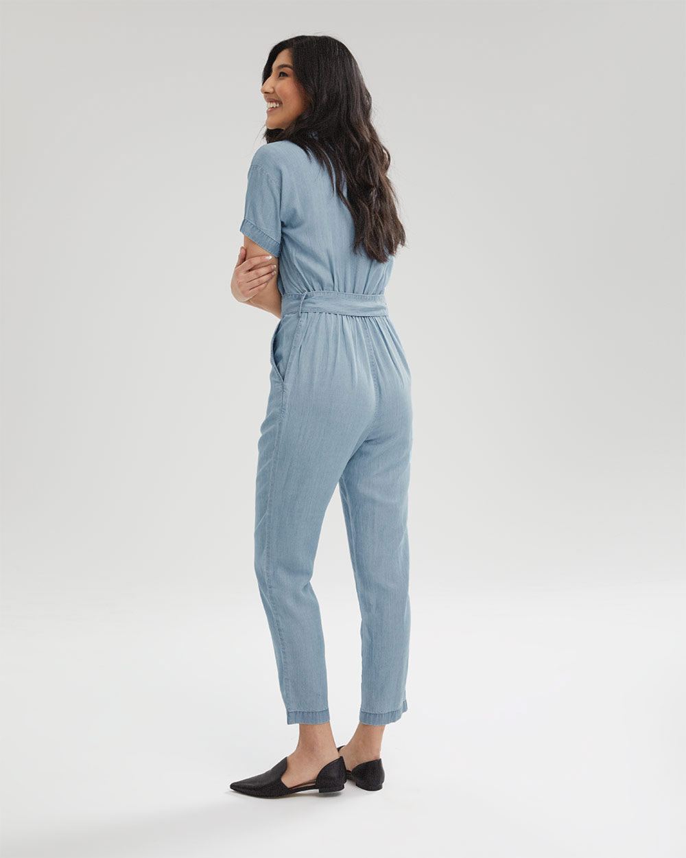 Wrap Shirt Collar Jumpsuit RW&CO.