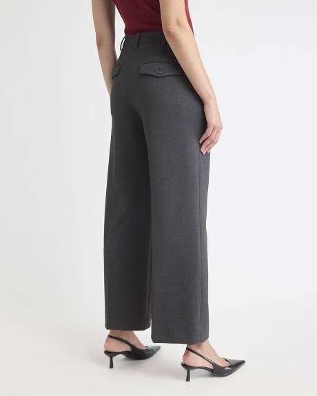 Pantalon en Sergé Épais à Taille Mi-Haute et Jambe Large