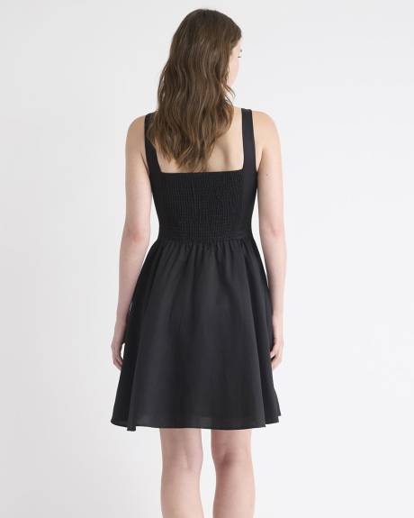 Sleeveless Mini Dress with Square Neckline