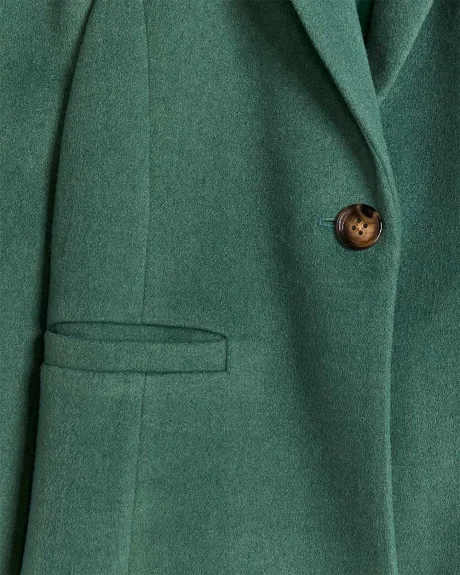 Single Button Closure Wool Coat