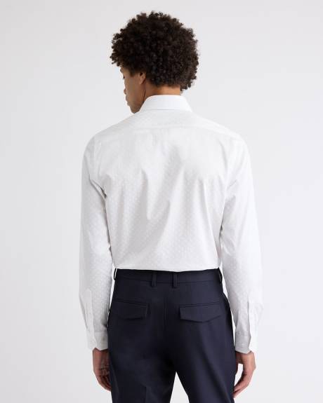 Tailored-Fit Dress Shirt with Micro Geo Print