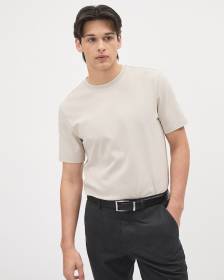 Refined Solid Interlock Cotton Crew-Neck Tee