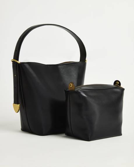 Faux Leather Bucket Bag