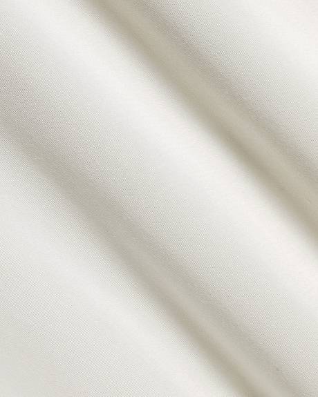 Long-Puffy-Sleeve Buttoned-Down Blouse with Eyelet Pattern