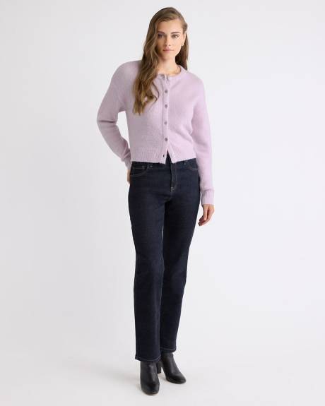 Cardigan en Laine à Manches Longues et Col Rond