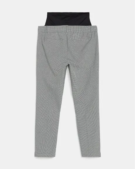 Mini Houndstooth Slim Ankle Pant - Thyme Maternity