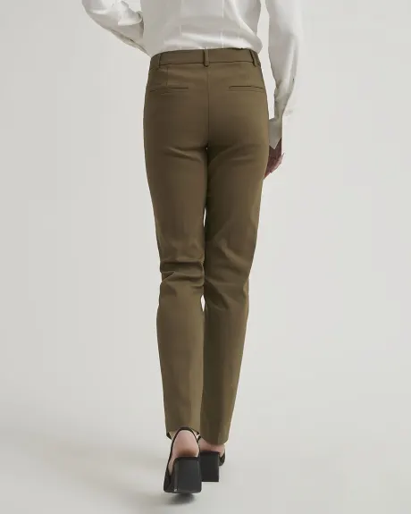 Pantalon Indispensable (MD) Uni à Jambe Étroite Longue et Taille Mi-Haute
