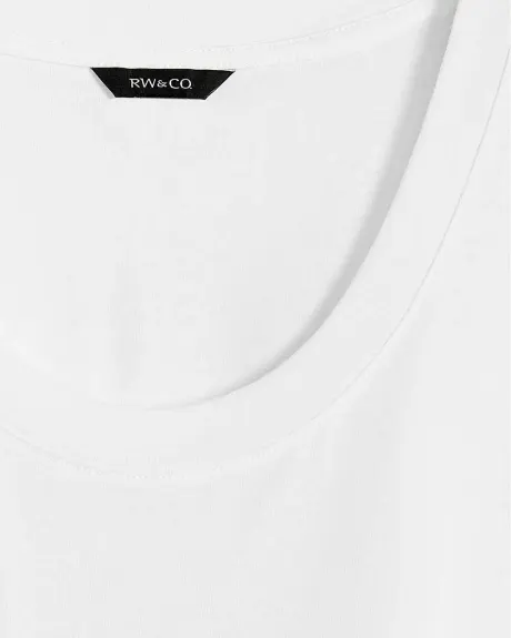 Solid Scoop-Neck Cap-Sleeve T-Shirt