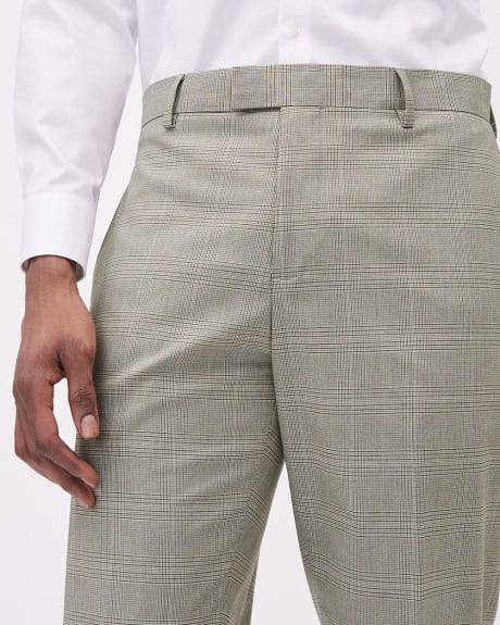 Pleated Tapered-Leg Checkered Suit Pant